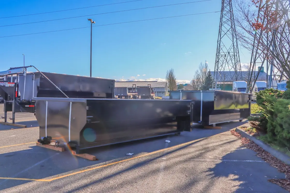 Roll-off dumpster ready for waste disposal at job site for Commercial Dumpster Rental in El Cajon